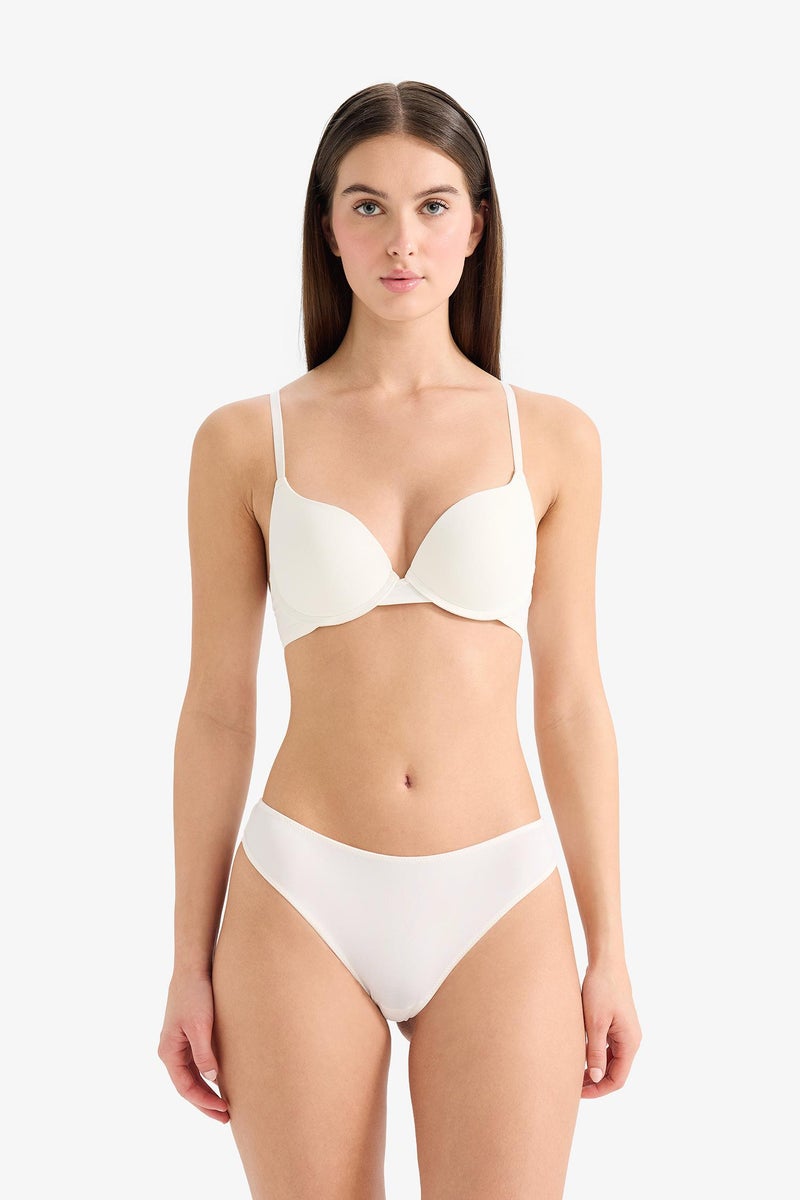 DeFacto Beige Woman Micro Covered Half Padded Underwired T-Shirt Bra Casual - Image 2